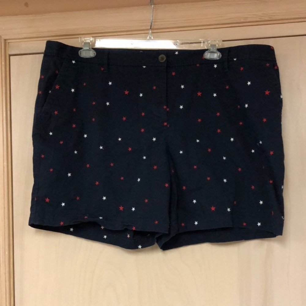 Talbots⭐️Star Embroidered Shorts. EUC. Dark Navy Blue. Women Size 20. - Picture 4 of 6